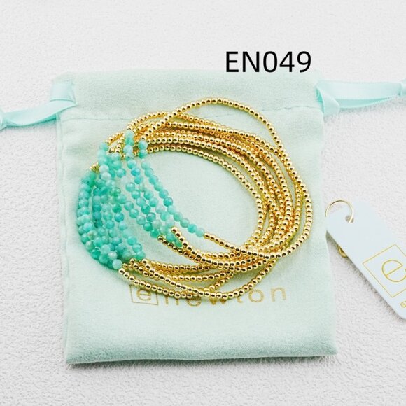 Enewton Amazonite & Gold Bead Nine-Piece Bracelet Set - Picture 4 of 7